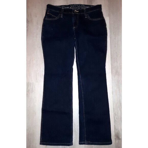 Wrangler Q-Baby Distressed Denim Boot Cut Jeans Size 5/6 x 30 Flared Jeans - Picture 1 of 6